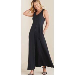 Soft Surrounding Black Santiago Maxi Dress Medium Resort Wear Coastal Lagenlook